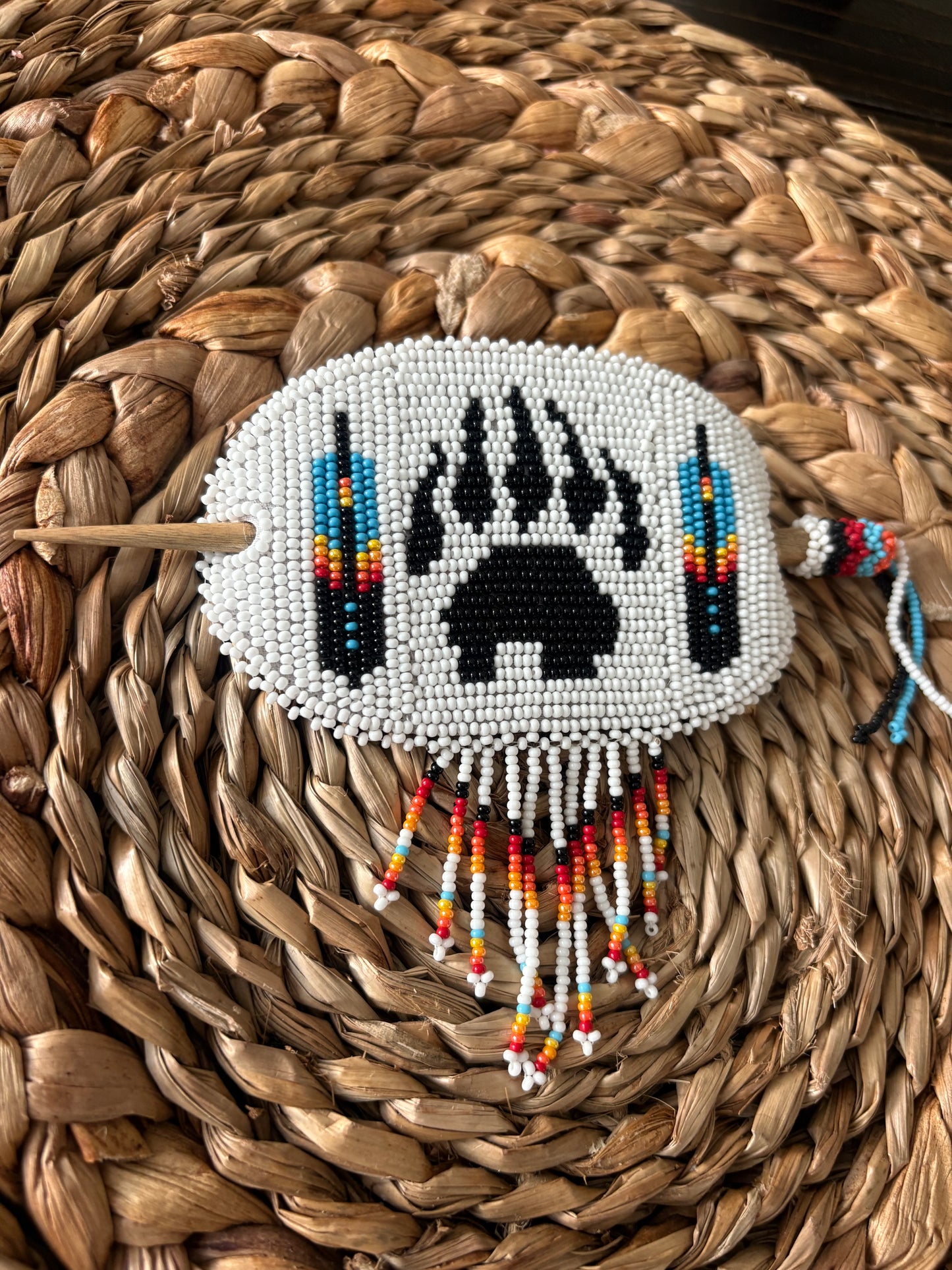 Beaded Barrette - Bear Paw