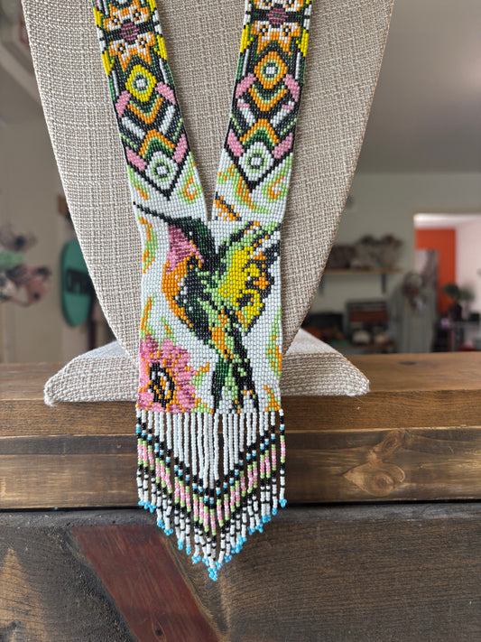 Pink Hummingbird Necklace + Bracelet SET