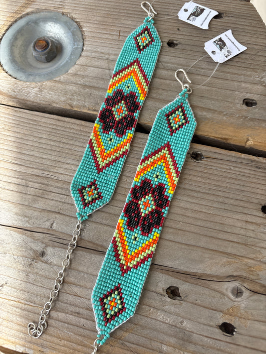 Turquoise Diamond Beaded Bracelet (matching)