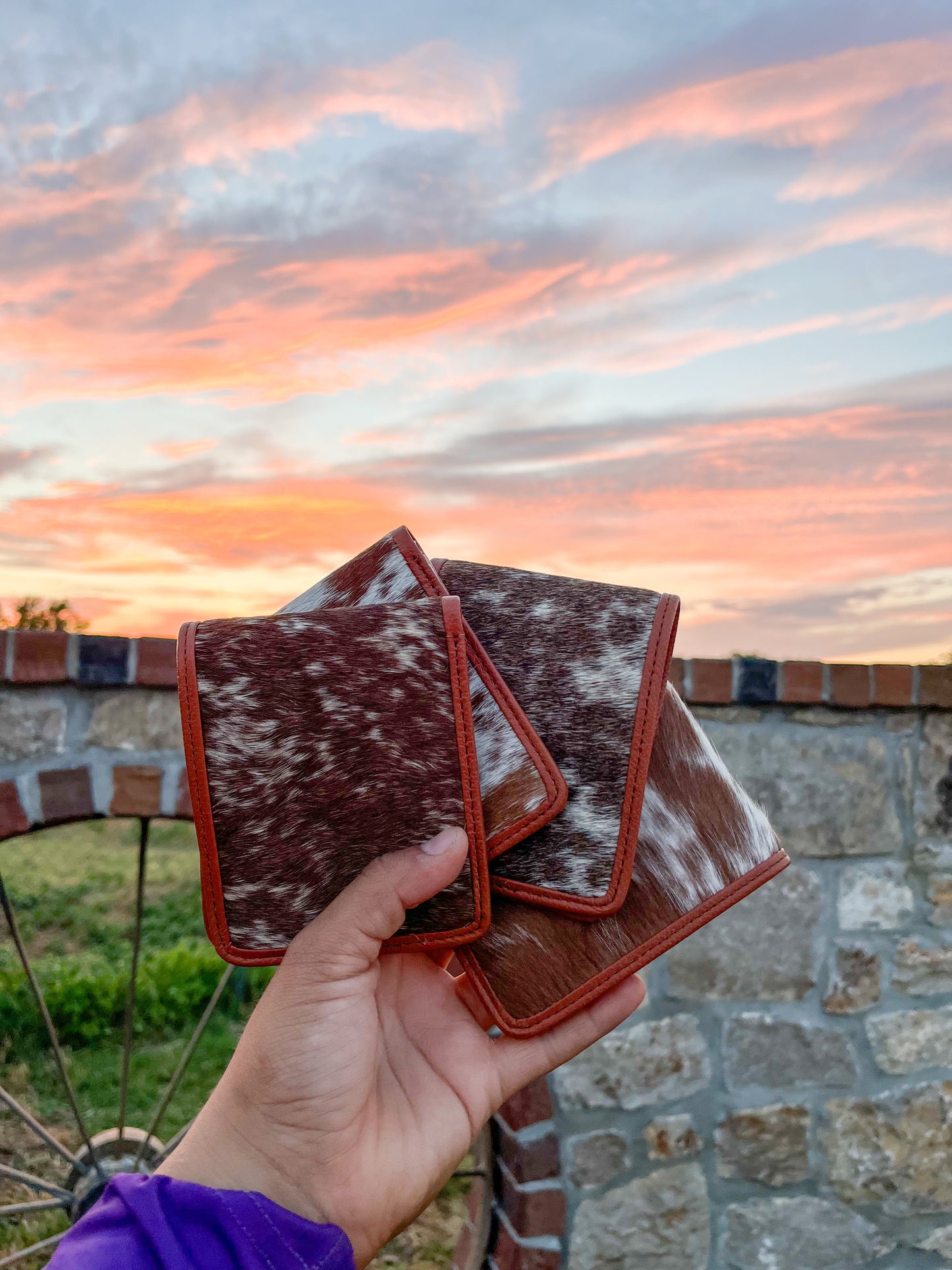 Tan Leather + Cowhide Wallet