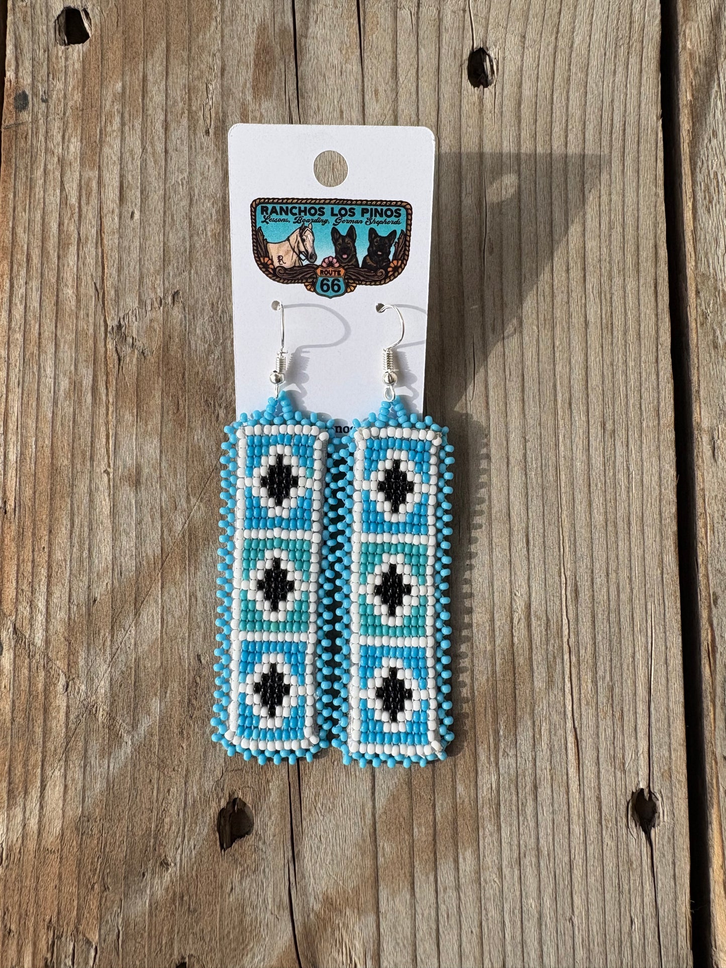 Blue Aztec Bead Earrings