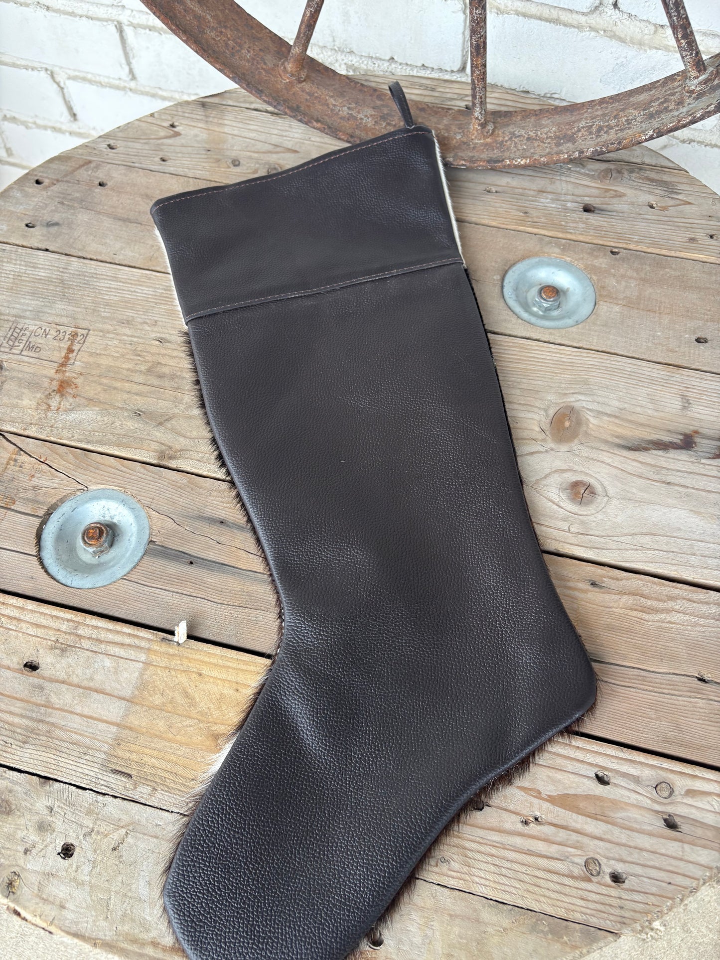 Cowhide Stocking - Brown Leather