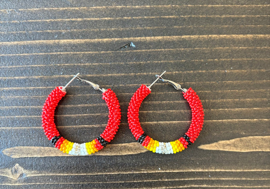 1.5” Bead Crochet Hoop Earrings