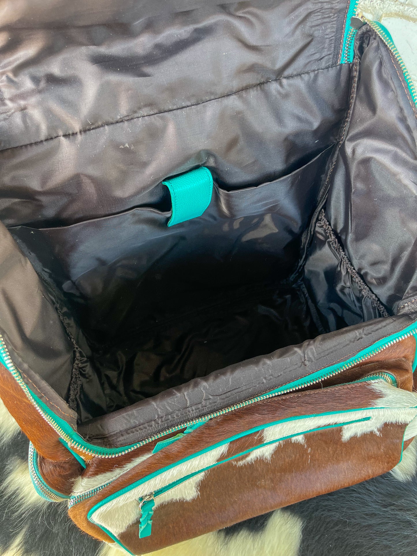 XL Turquoise Cowhide Backpack