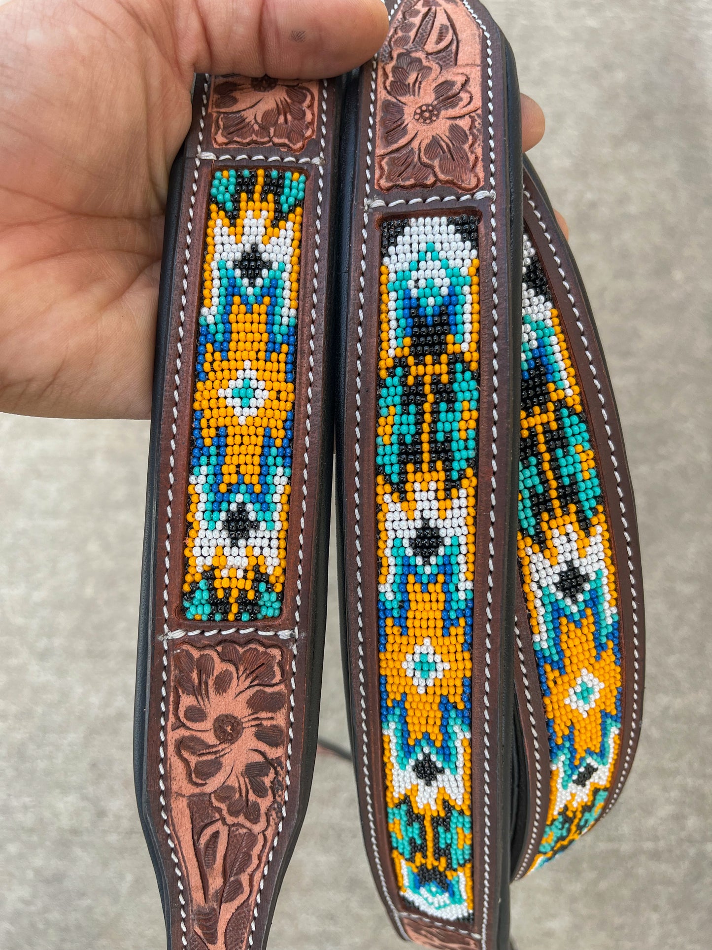 Yellow Jacket Beaded Dog collar