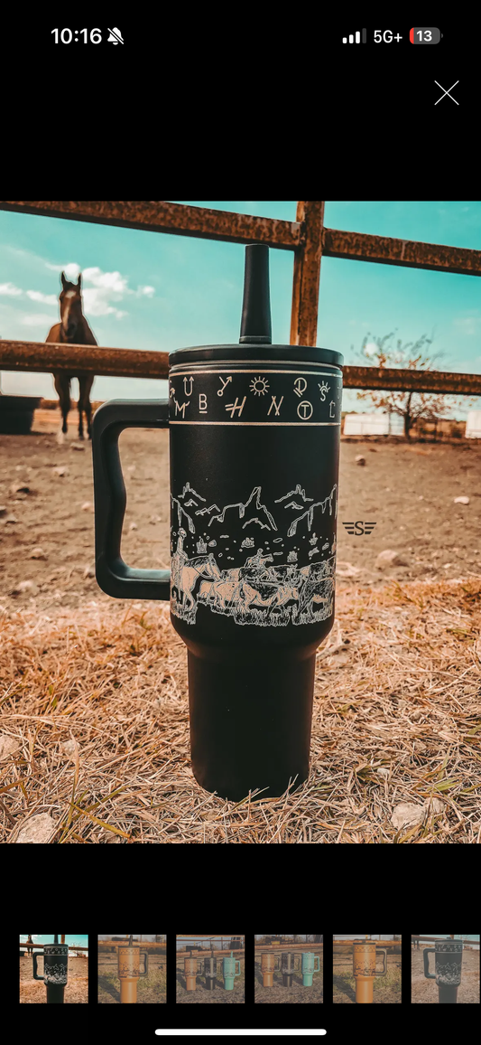 Black Cattle Drive Tumbler - 40 oz