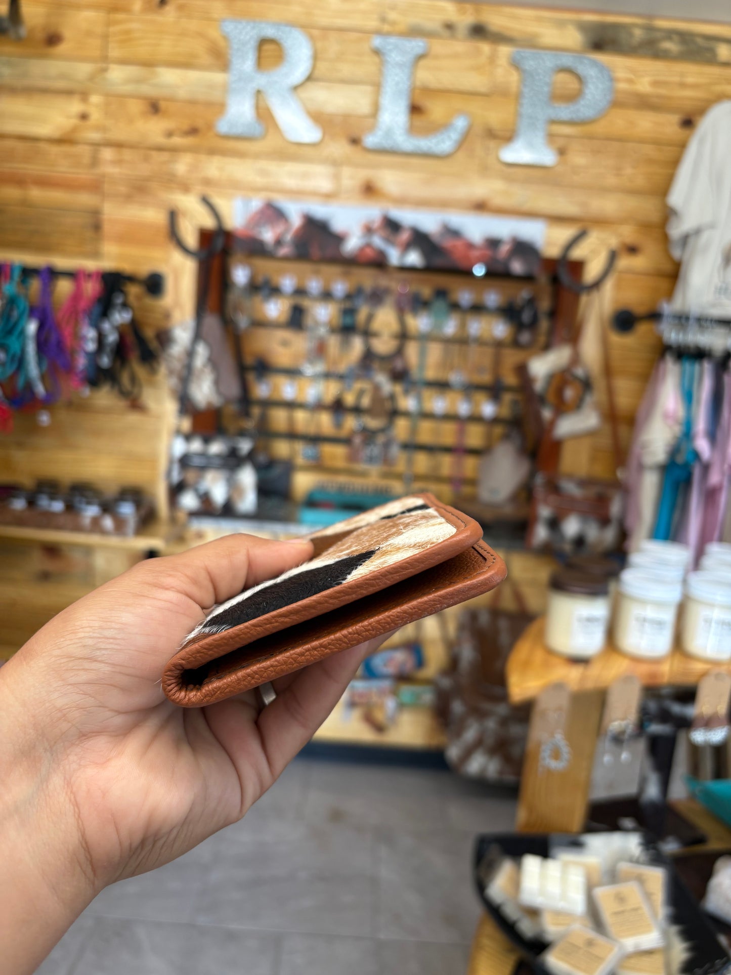 Cowhide Diamond Patch Wallet