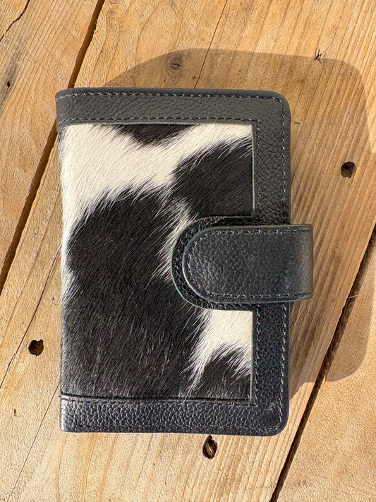 Cowhide Pocket Wallet - black leather