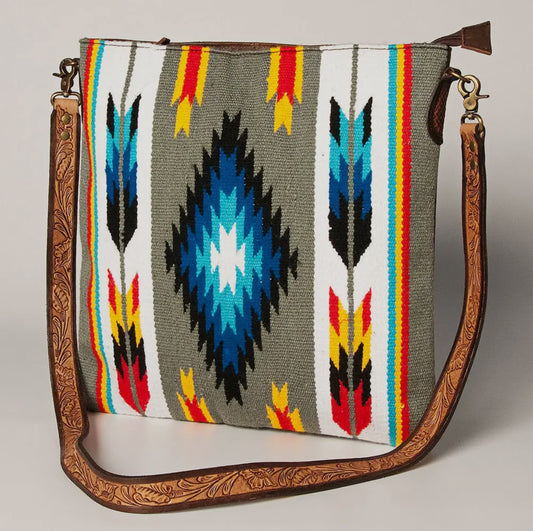 Western Wool Saddle Blanket Crossbody