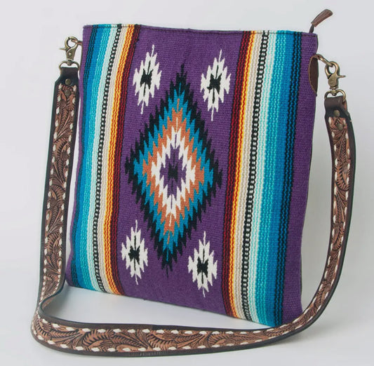 Western Wool Saddle Blanket Crossbody