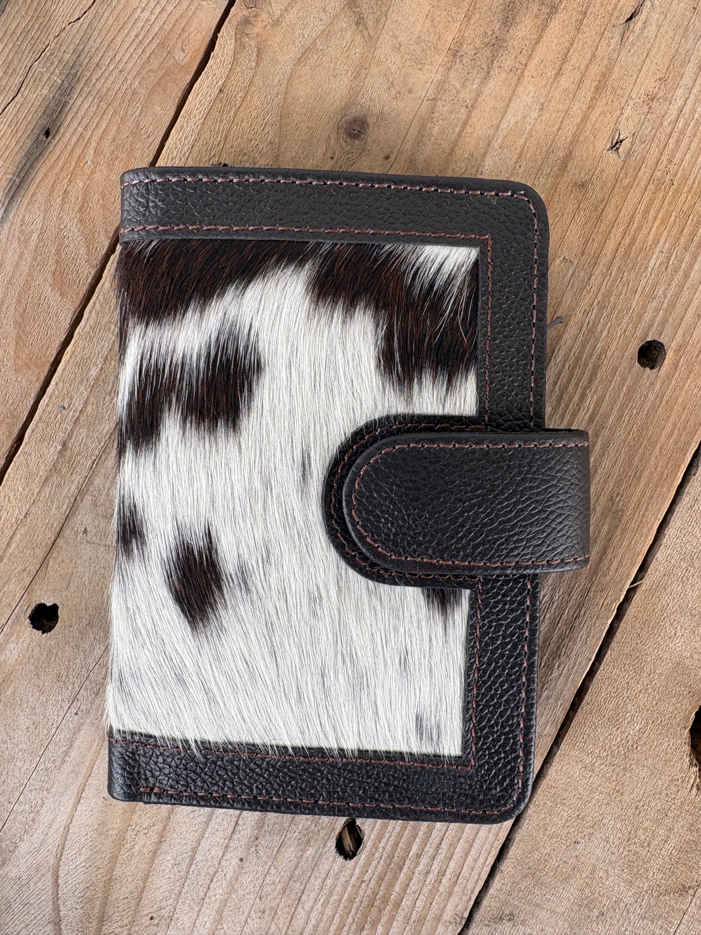 Cowhide Pocket Wallet - brown leather