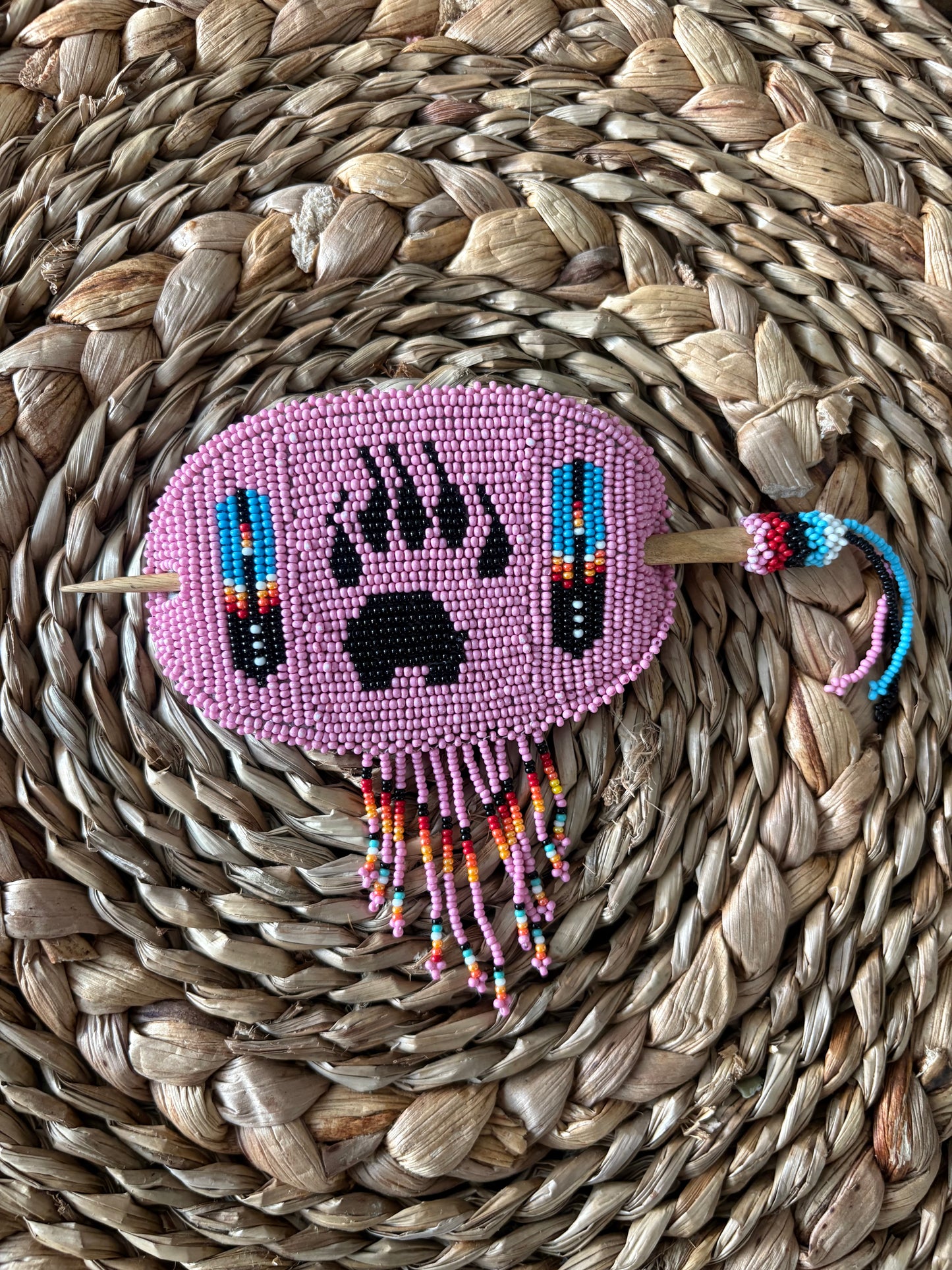 Beaded Barrette - Bear Paw