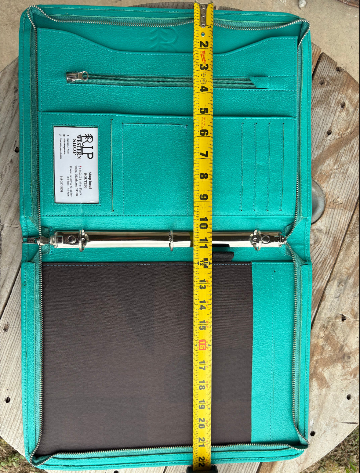 Turquoise Leather Cowhide Planner