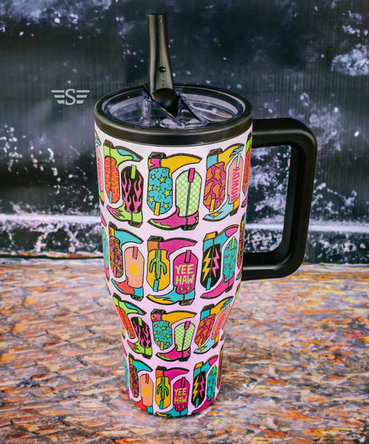 Vibrant Boot Scootin’ Tumbler- 32oz