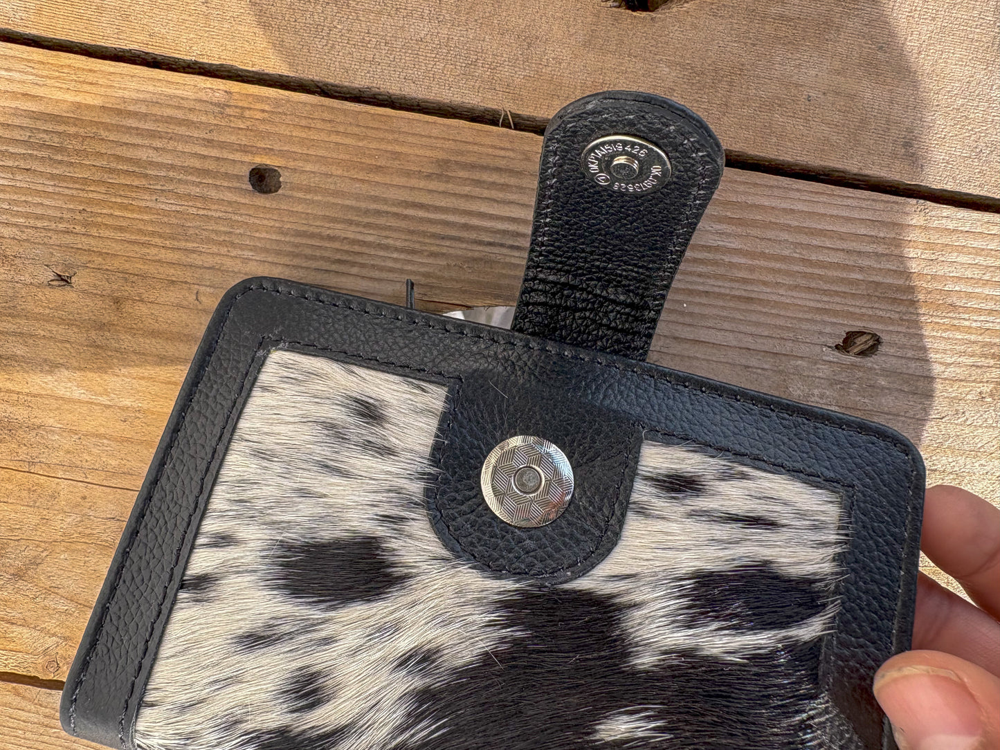 Cowhide Pocket Wallet - black leather