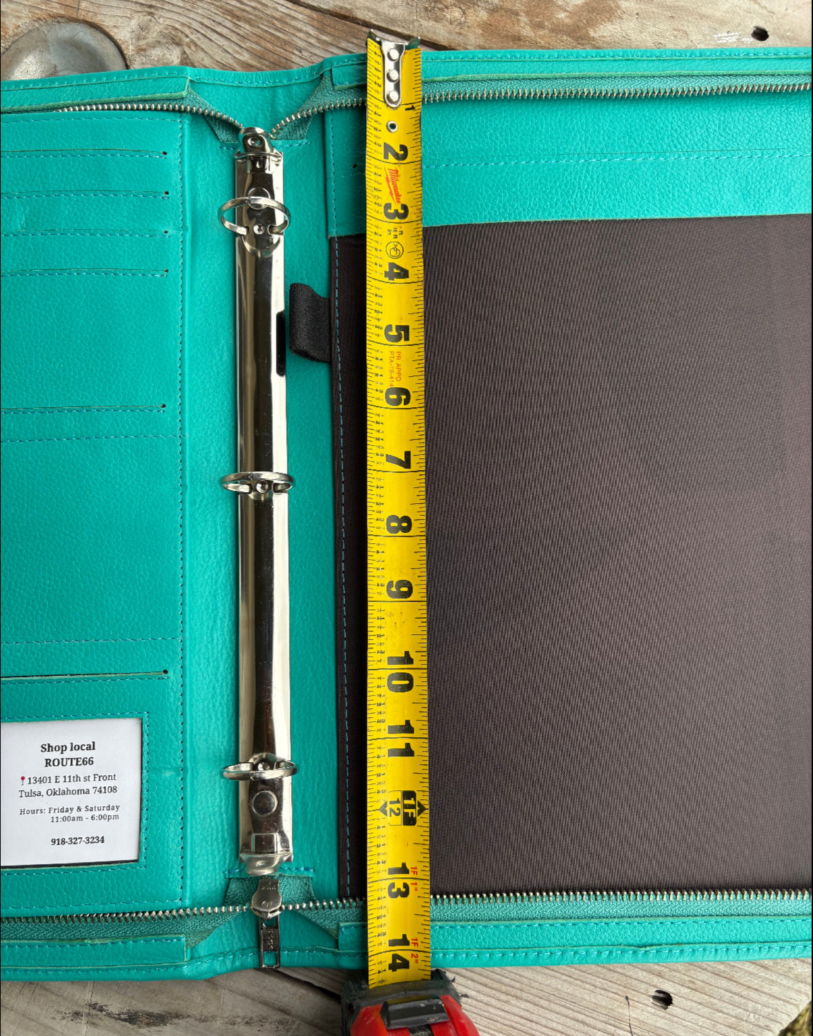 Turquoise Leather Cowhide Planner