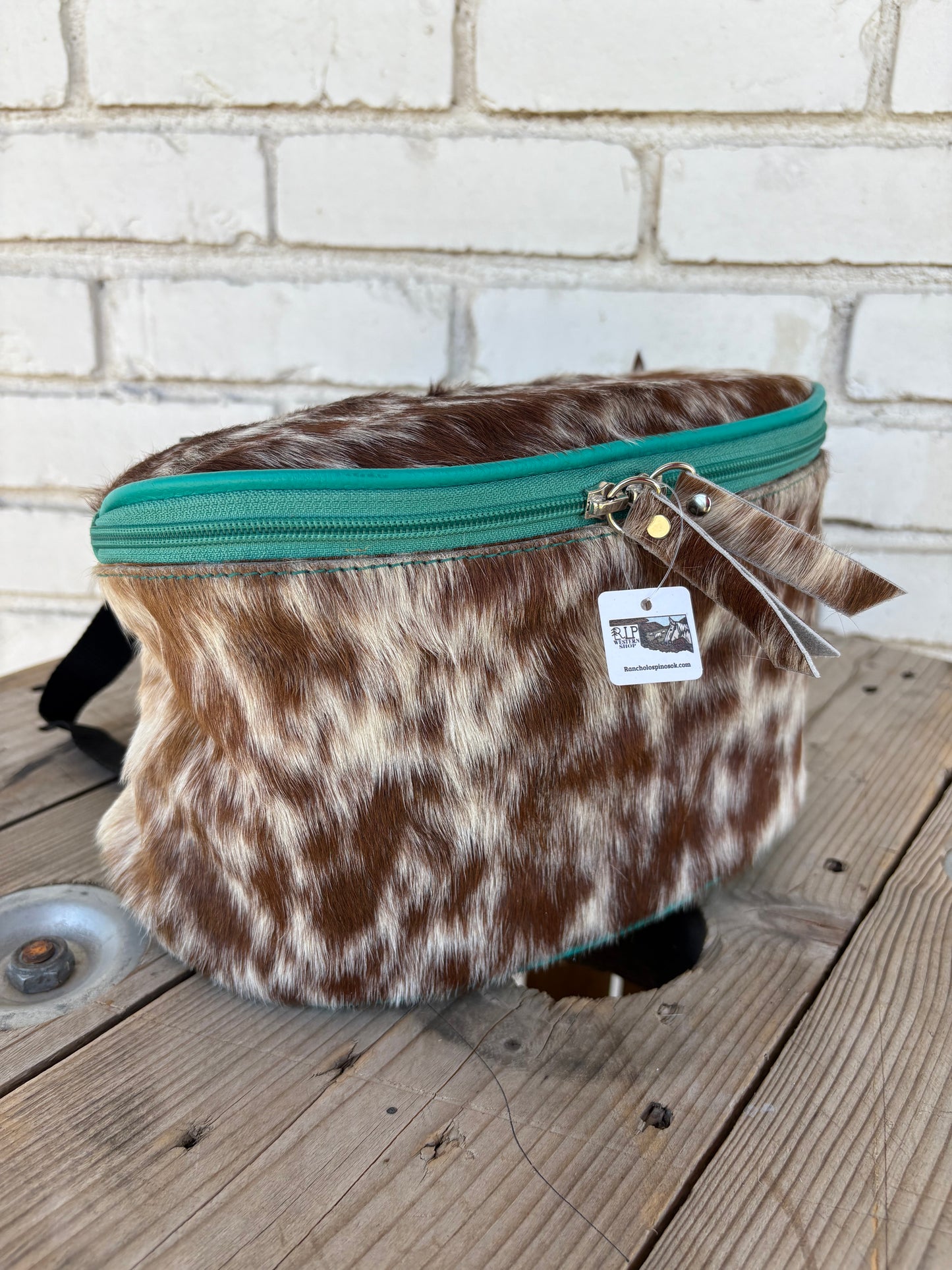 RLP Cowhide Saddle Sack - turquoise (2)