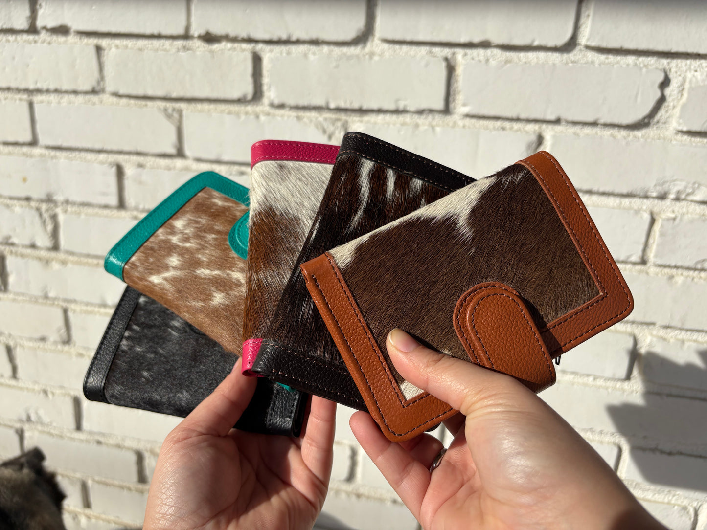 Cowhide Pocket Wallet - brown leather