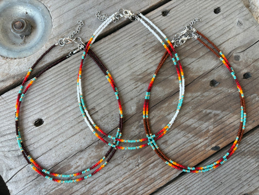 Serape Neutral Color Bead Chokers