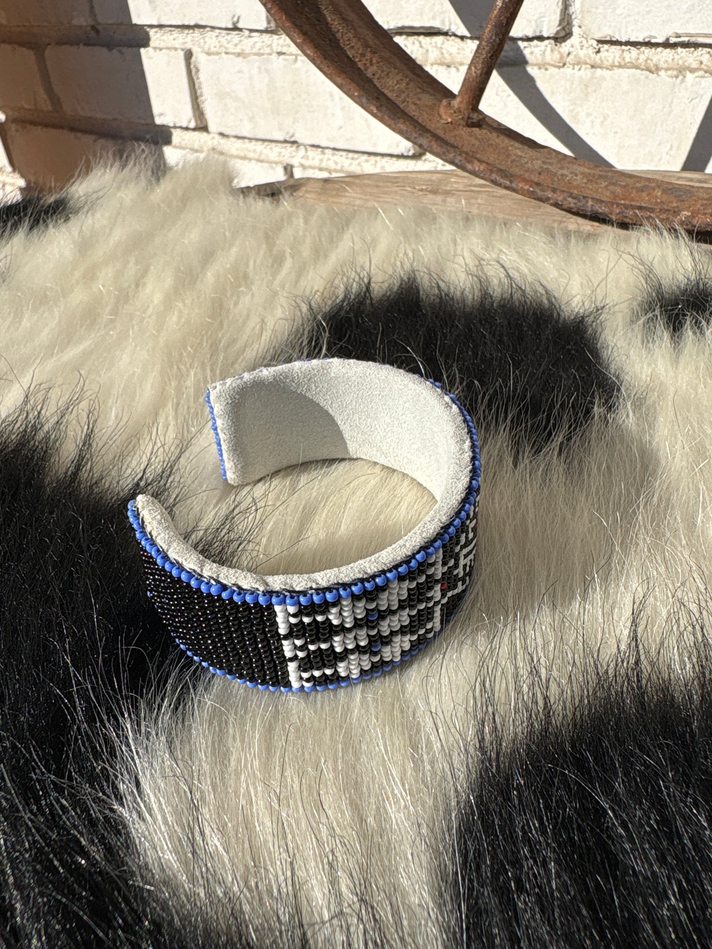 Beaded + Leather Cuff Bracelet