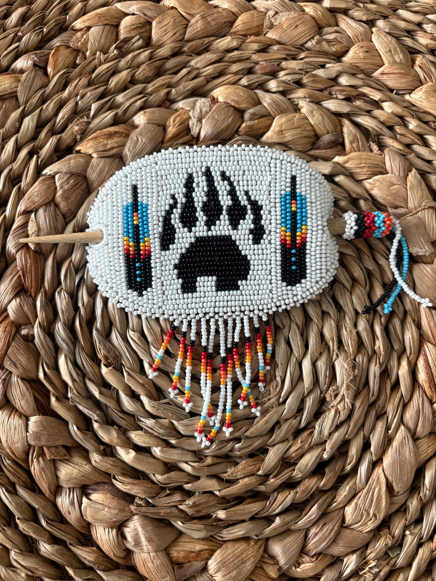 Beaded Barrette - Bear Paw