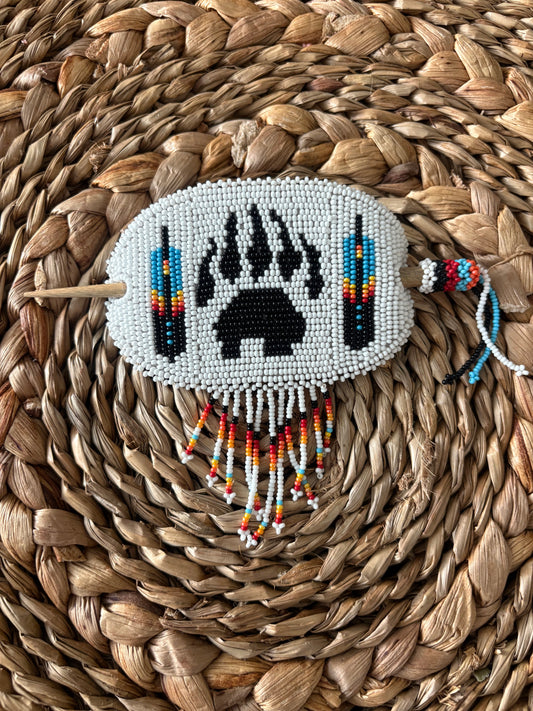 Beaded Barrette - Bear Paw