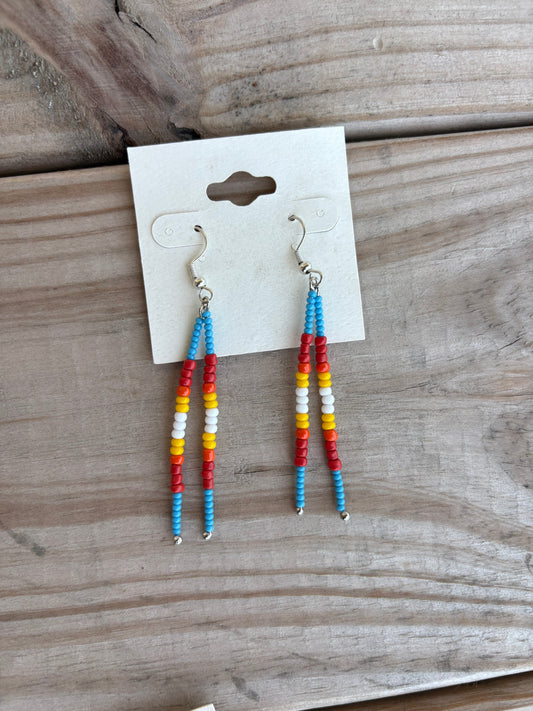 Beaded Earrings - Blue