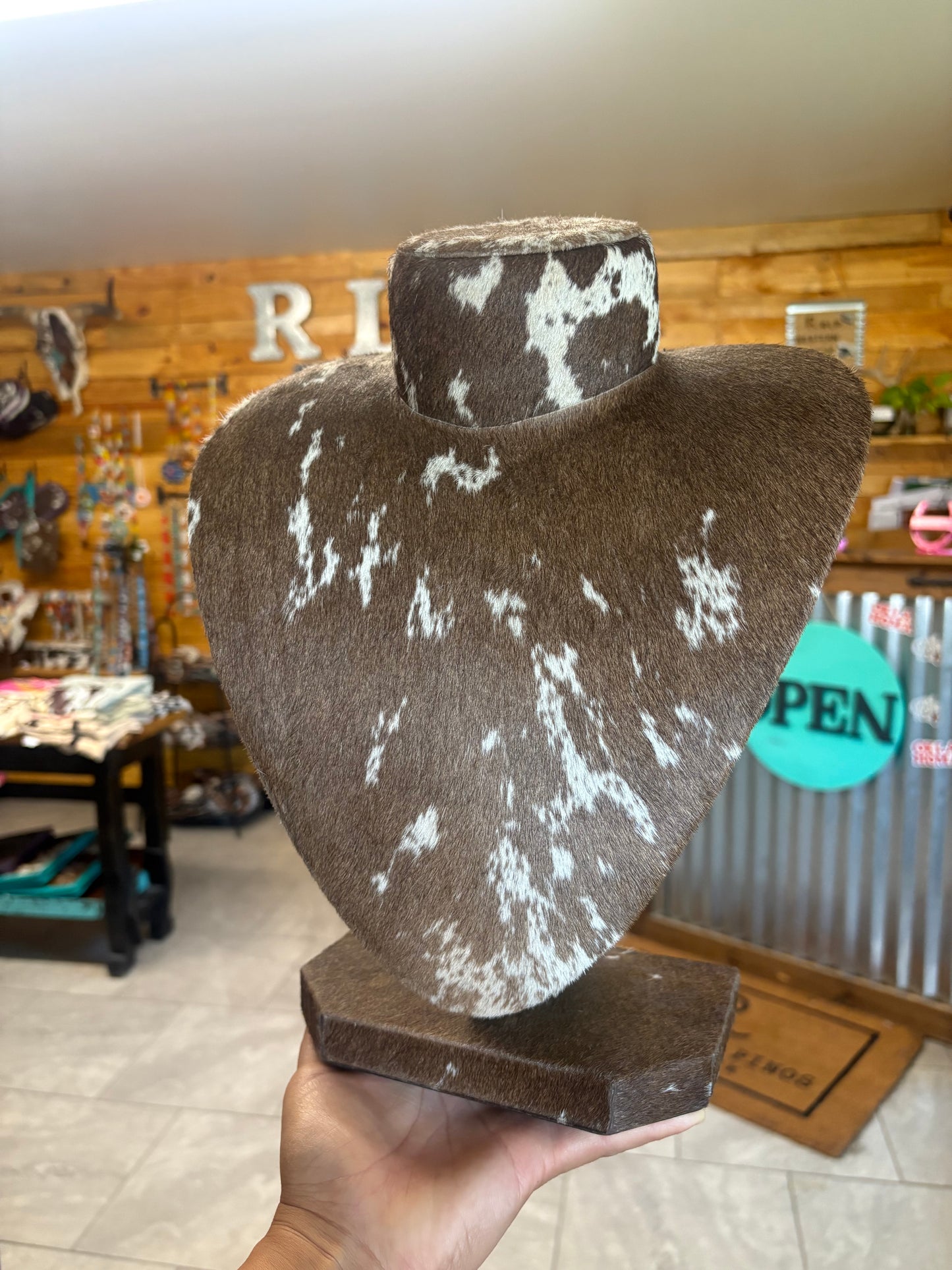 Cowhide Necklace Display
