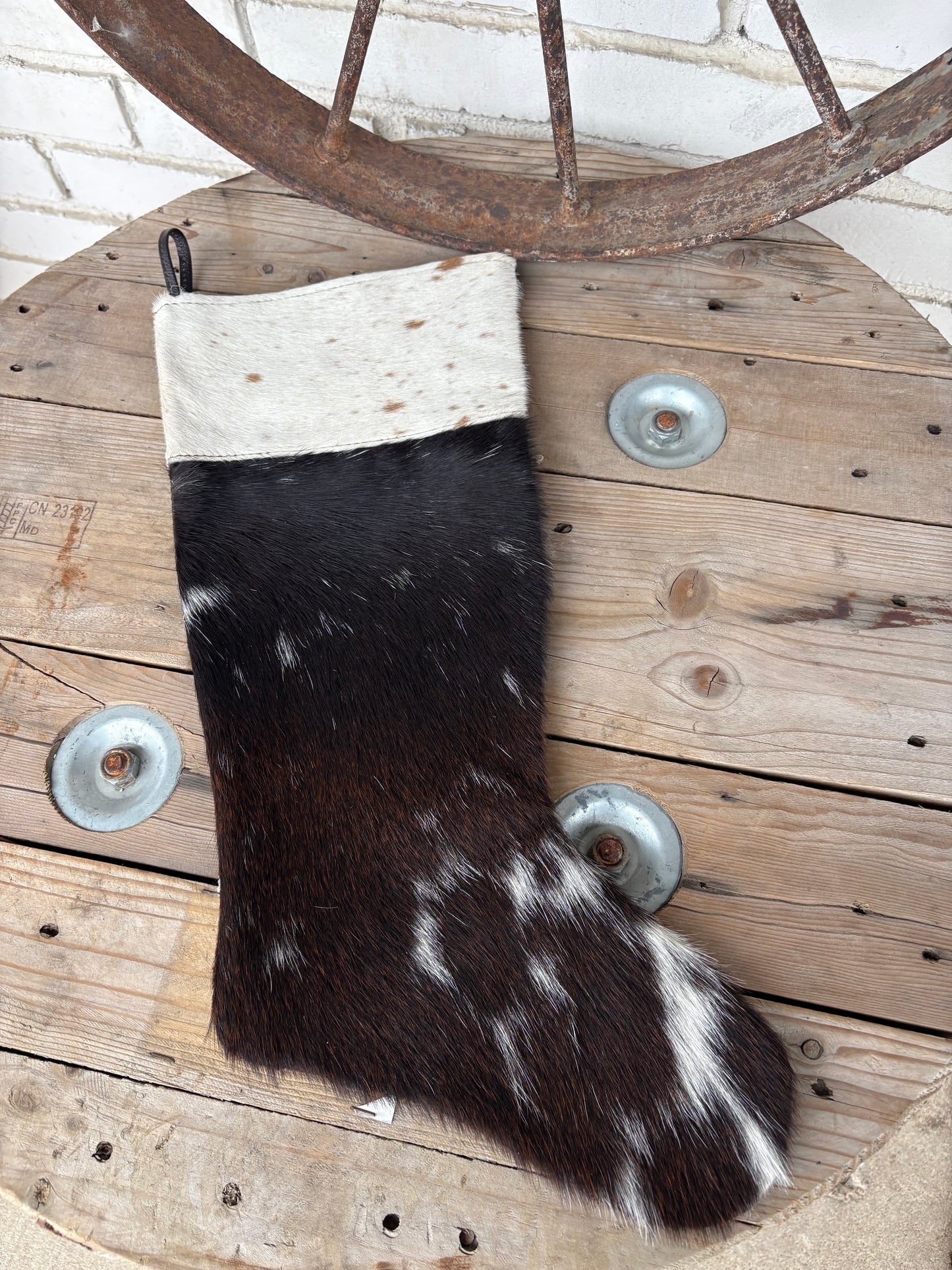 Cowhide Stocking - Brown Leather