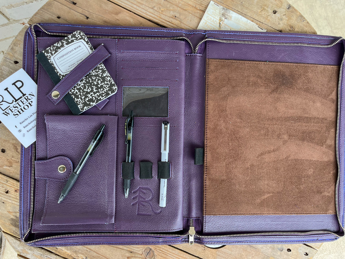 Cowhide + Purple Leather Planner (3)