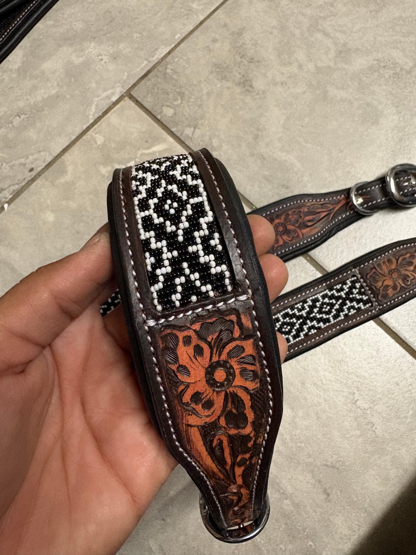 Yin & Yang Beaded Dog Collar