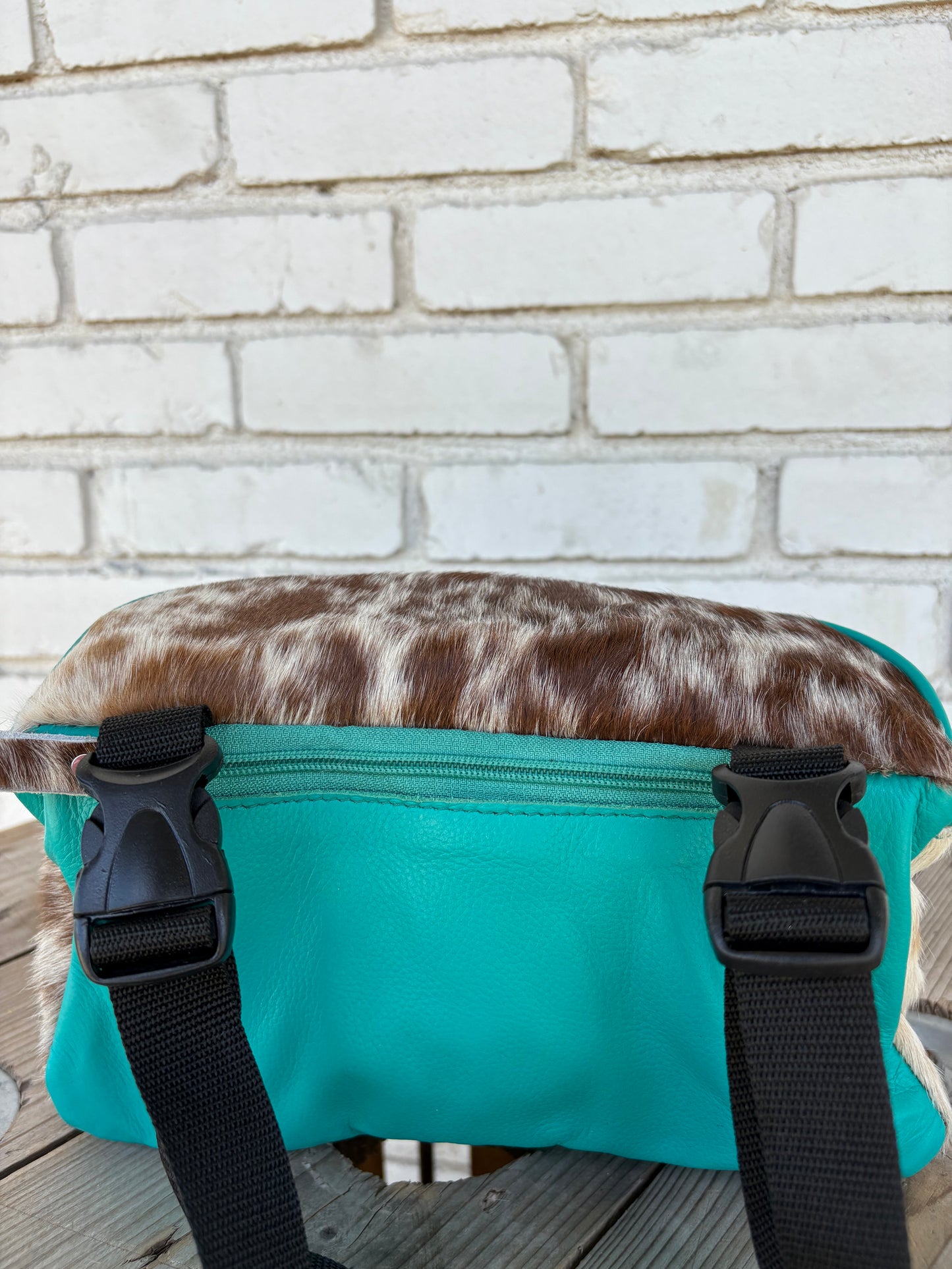 RLP Cowhide Saddle Sack - turquoise (2)