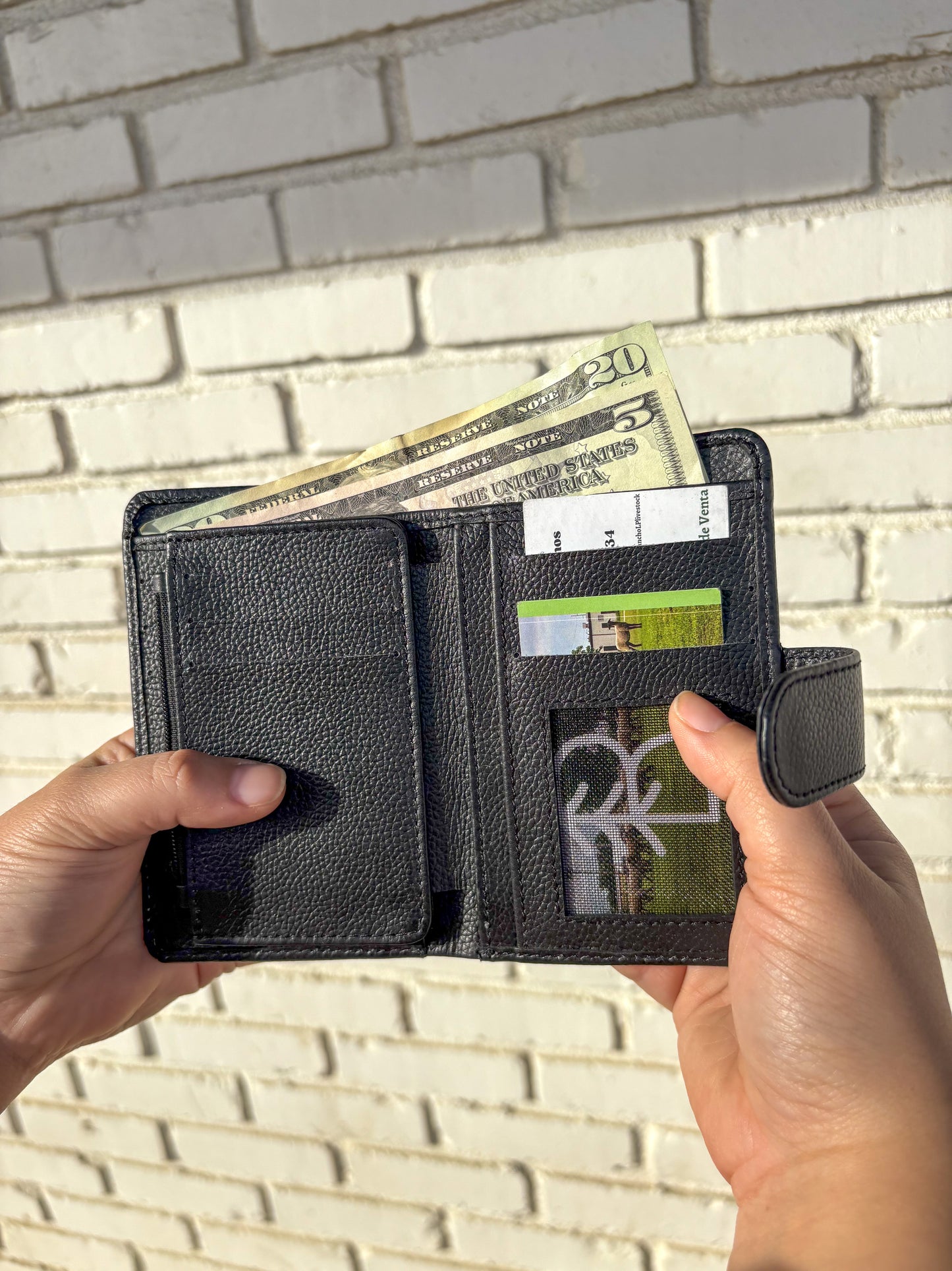 Cowhide Pocket Wallet - black leather