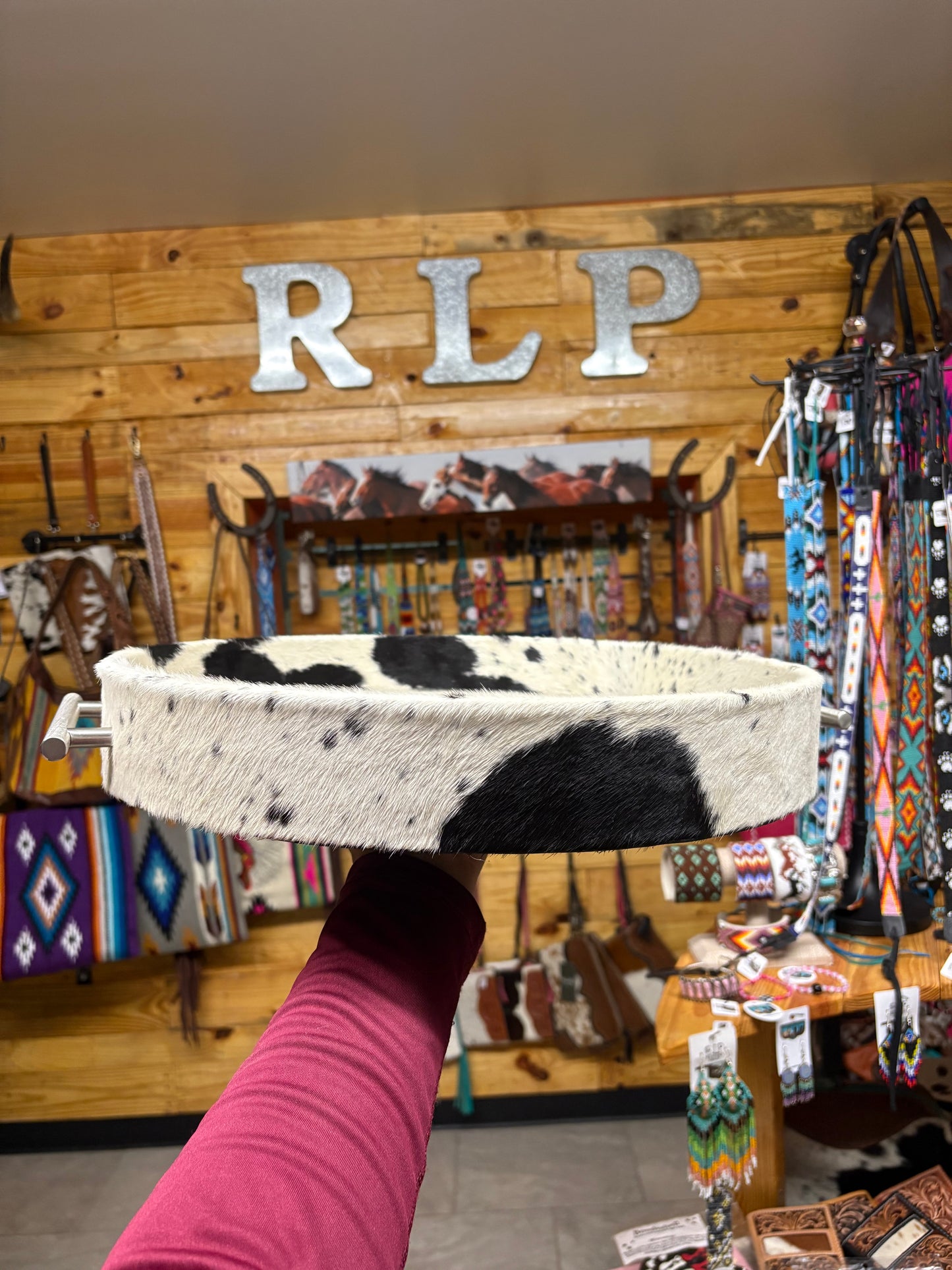 Large Cowhide Tray - Decor