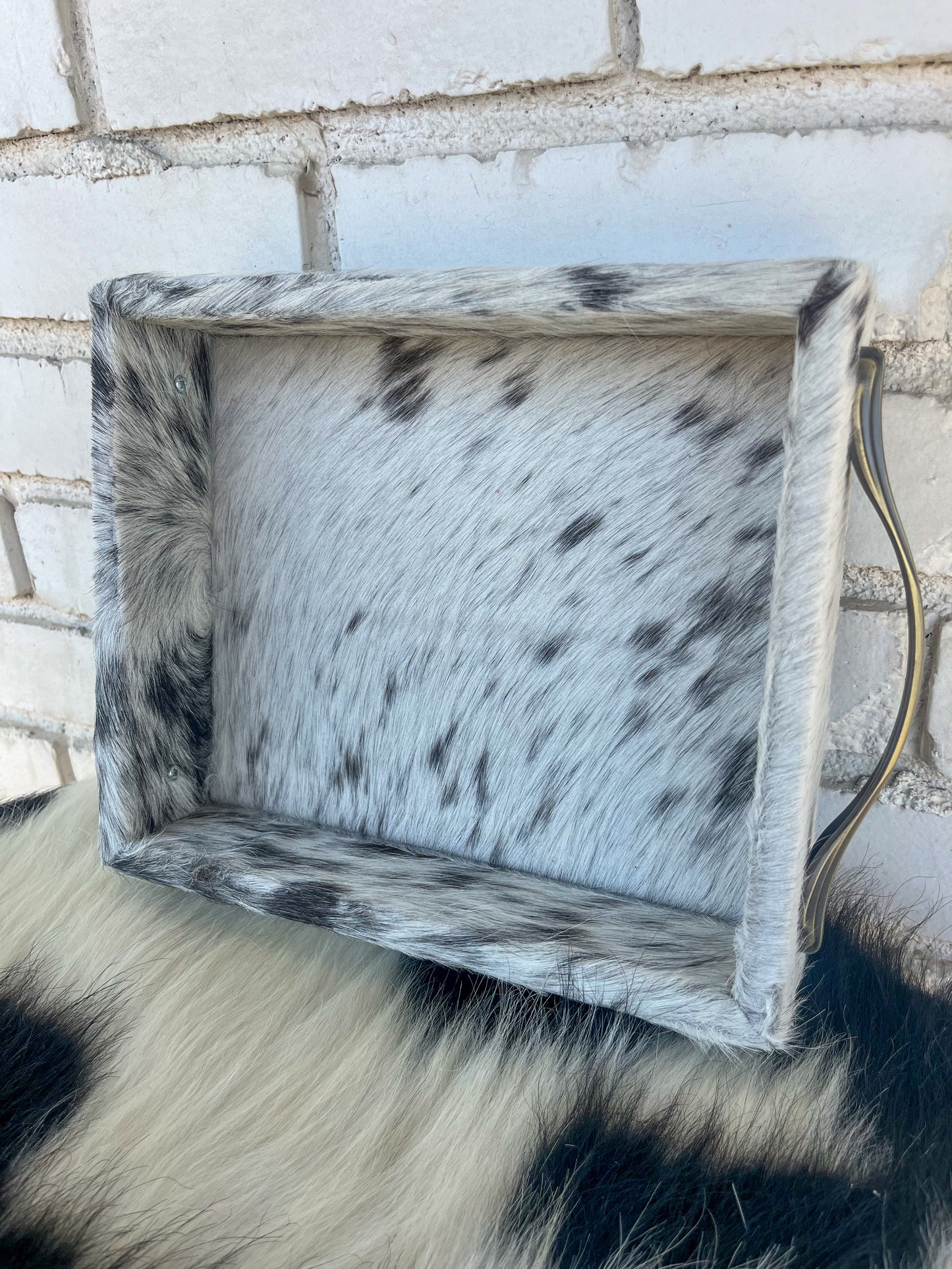 Salt & Pepper Cowhide Tray Set (s,m,l)