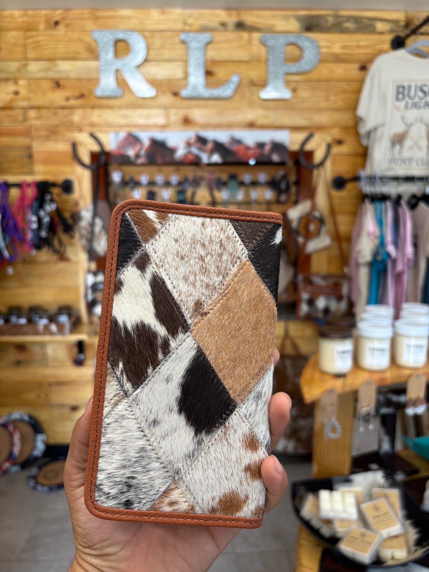 Cowhide Diamond Patch Wallet