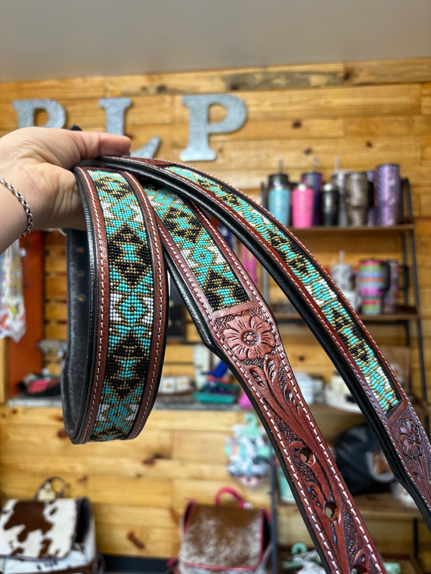 Turquoise Gold Dog Collar