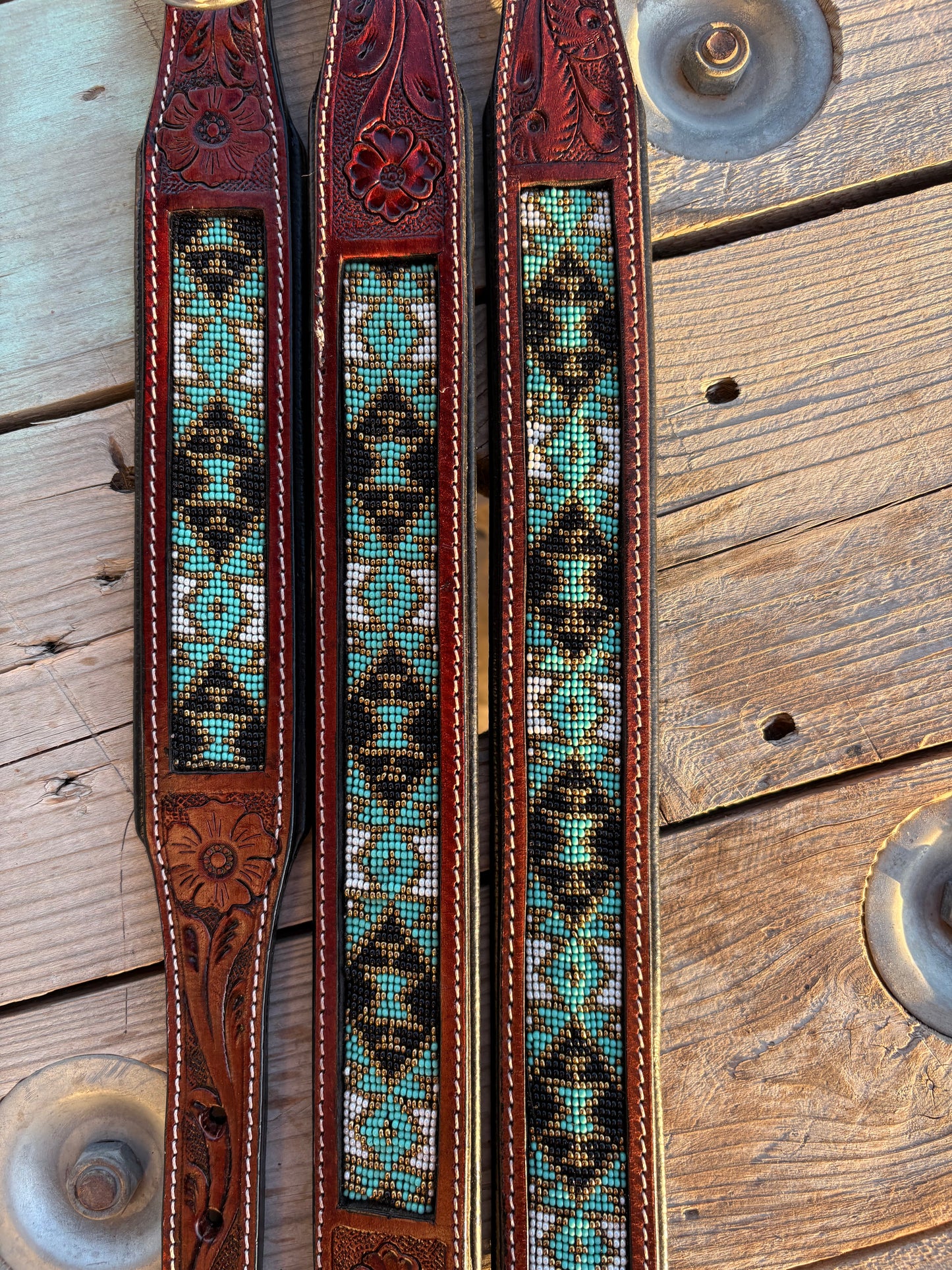Turquoise Gold Dog Collar