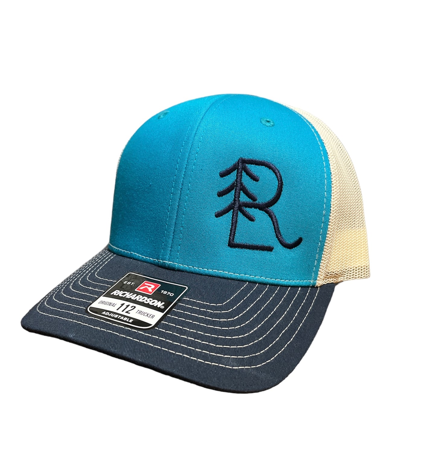 Brand Hat- aqua navy