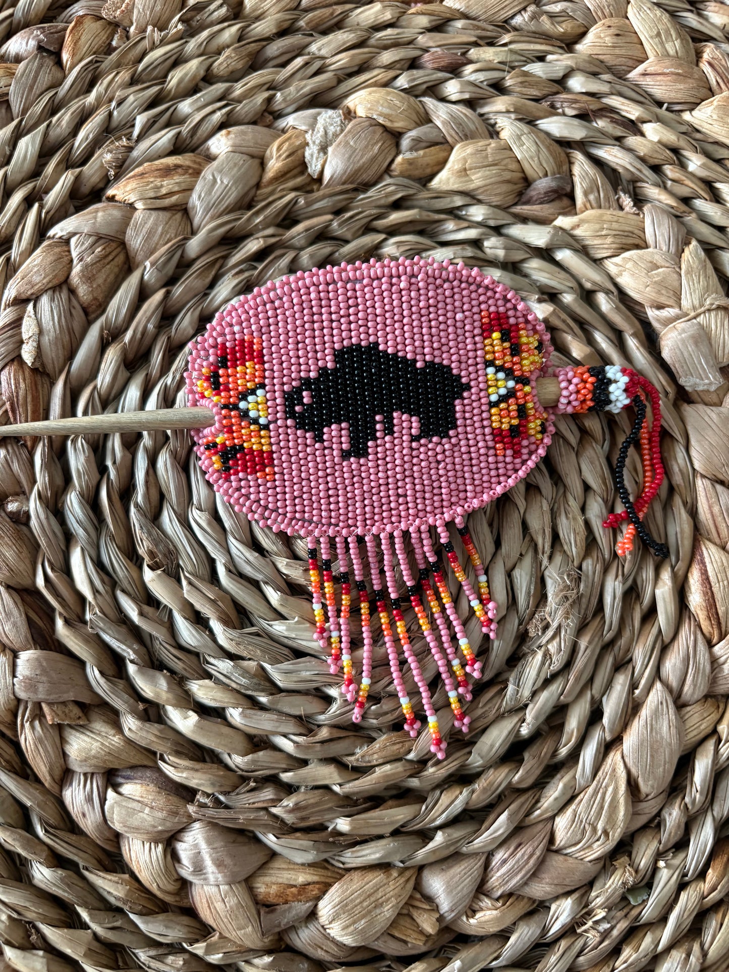 Beaded Barrette - Bison