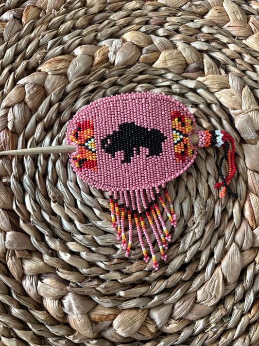 Beaded Barrette - Bison