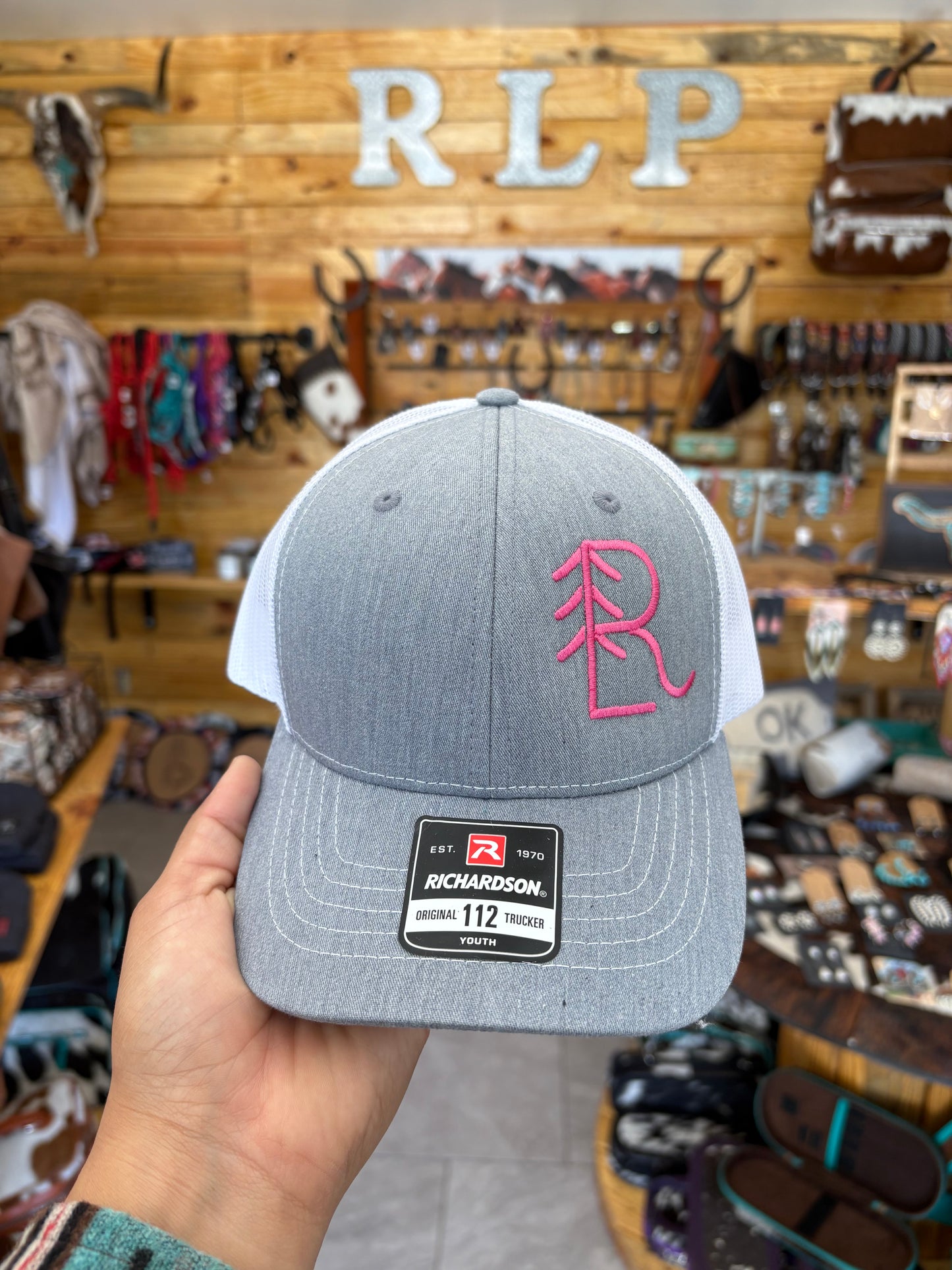 RLP Brand Hat - YOUTH (grey/pink)