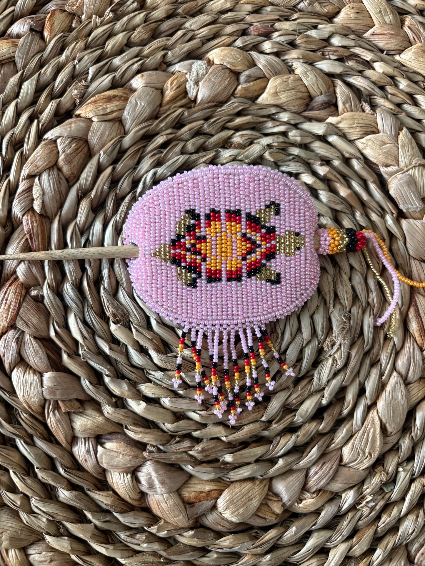 Beaded Barrette - Turtle