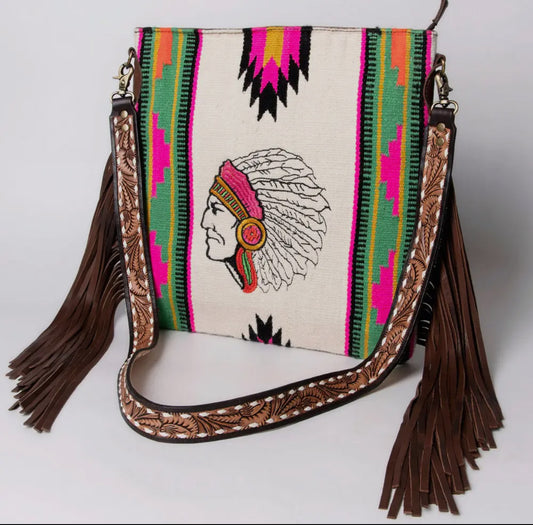 Native Wool Blanket Crossbody Purse