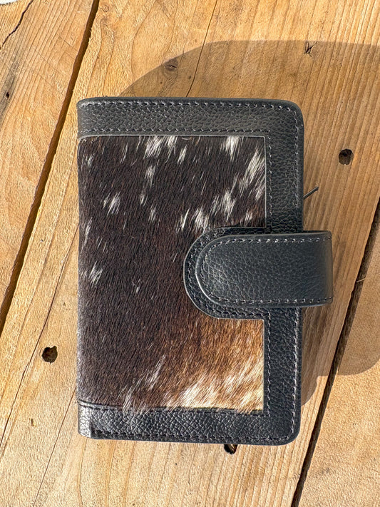 Cowhide Pocket Wallet - black leather