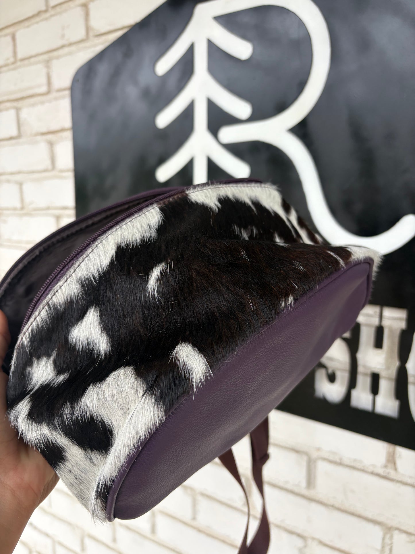 RLP Cowhide Saddle Sack- purple (4)