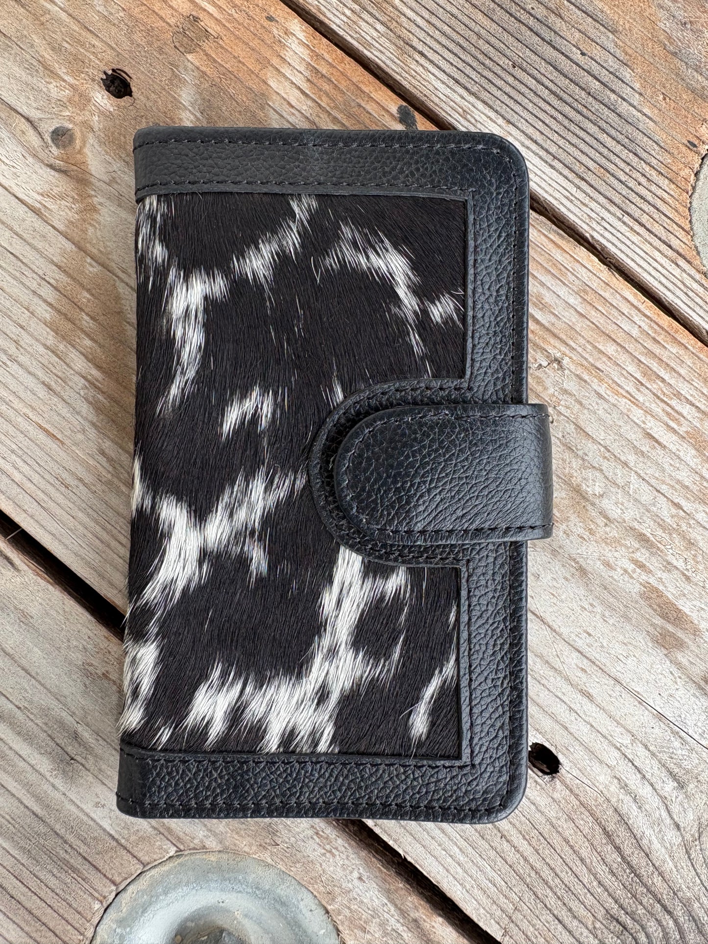 Cowhide Pocket Wallet- black
