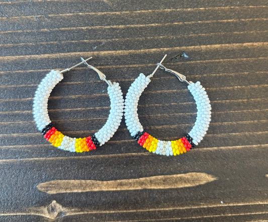 1.5” Bead Crochet Hoop Earrings