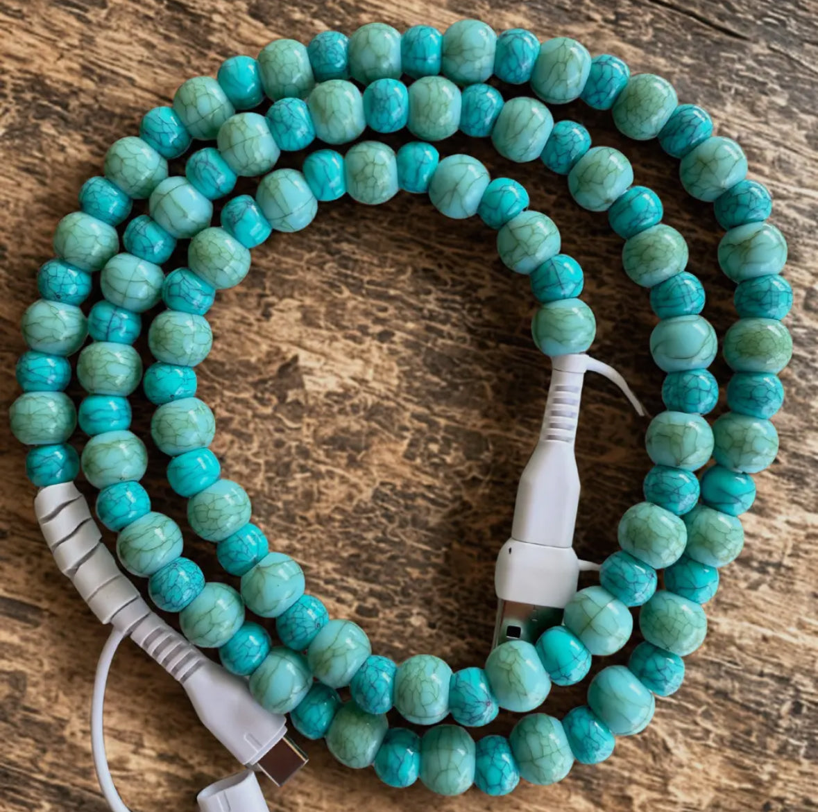 Turquoise Beaded 4-in-1 Charging Cable