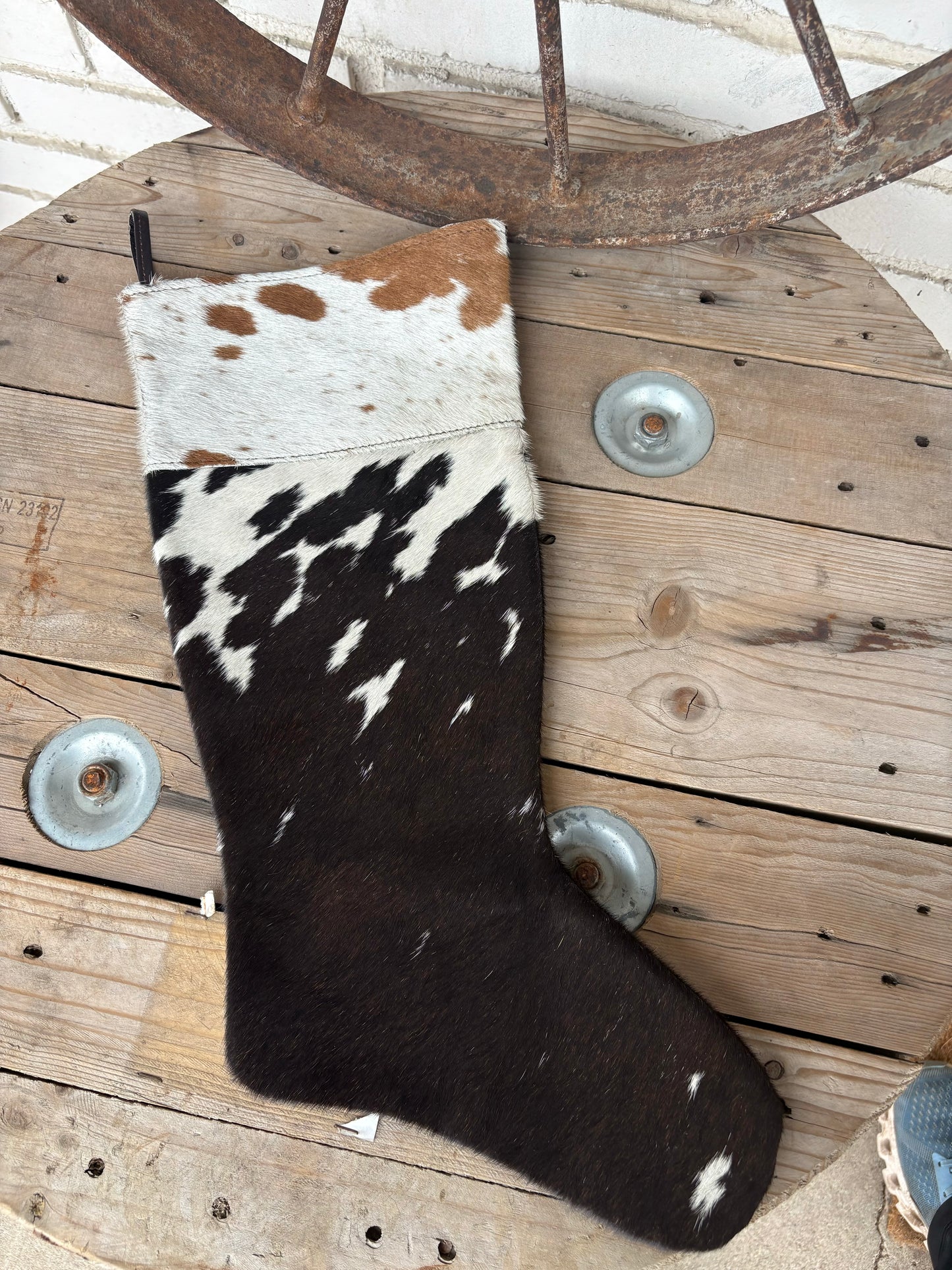 Cowhide Stocking - Brown Leather